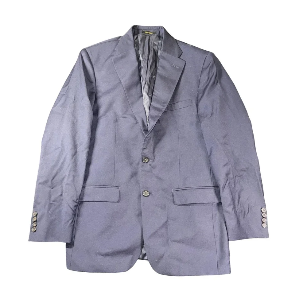 Hickey Freeman Blazer Mens 40R Navy Wool Stretch Two Button Lined Sport‎ Coat